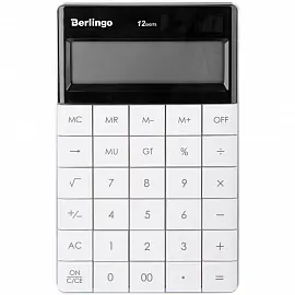 Калькулятор настольный Berlingo "PowerTX", 12 разр., двойное питание, 165*105*13мм, белый
