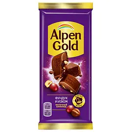 Шоколад Alpen Gold молочный с фундуком и изюмом 85 г