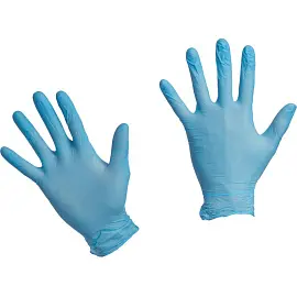 Перчатки нитрил виниловые,  р-р TG (XL) голубые уп/100пар