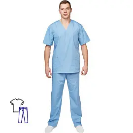 Костюм хирурга универсальный м05-КБР голубой (размер 60-62, рост 158-164)