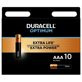 Батарейка AAA мизинчиковая Duracell Optimum (10 штук в упаковке)