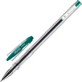 Ручка гелевая неавтоматическая Attache City зеленая (толщина линии 0.5 мм)