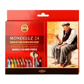 Карандаши цветные акварельные Koh-I-Noor Mondeluz Old Man шестигранные 24 цвета