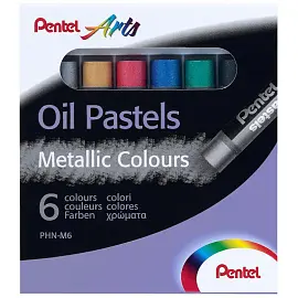 Пастель масляная Pentel художественная металлик 6 цветов в наборе