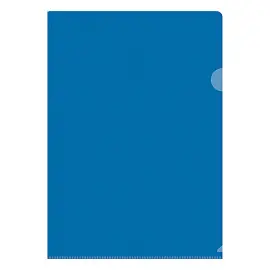 Папка-уголок OfficeSpace А4, 150мкм, пластик, прозрачная синяя