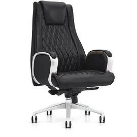 Кресло для руководителя Easy Chair 518 ML черное (натуральная кожа с компаньоном, металл)