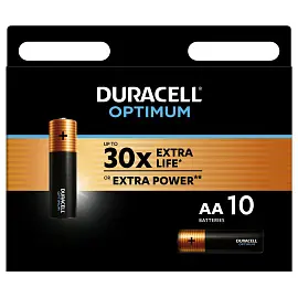 Батарейка AA пальчиковая Duracell Optimum (10 штук в упаковке)