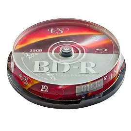Диск BD-R VS 25 ГБ 6x cake box VSBDR4CB1002 (10 штук в упаковке)