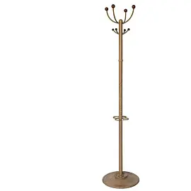 Вешалка-стойка "Квартет-ЗД", 1,79 м, основание 40 см, 4 крючка + место для зонтов, металл, бук