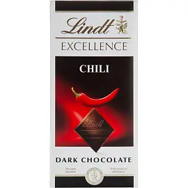 Шоколад LINDT темный с экстрактом перца чили, 100 гр