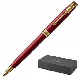 Ручка шариковая Parker Sonnet Lacquer Intense Red GT цвет чернил черный цвет корпуса красный (артикул производителя 1931476)