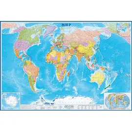 Настенная карта Мира политическая 1:15 000 000