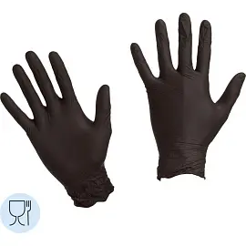Перчатки одноразовые Paclan нитриловые неопудренные черные (размер M, 50 штук/25 пар в упаковке)