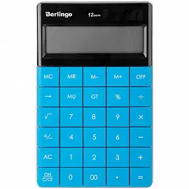 Калькулятор настольный Berlingo "PowerTX", 12 разр., двойное питание, 165*105*13мм, синий
