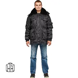 Куртка зимняя (куртка охранника) мужская з42-КУ черная (размер 44-46, рост 182-188)