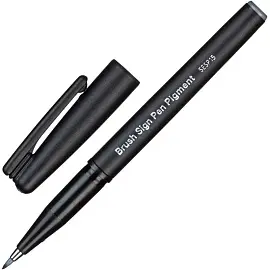 Фломастер для каллиграфии Pentel Brush Sign Pen Pigment серый 0.5 мм