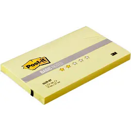 Стикеры Post-it Basic 76x127 мм пастельные желтые (1 блок на 100 листов)