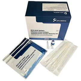 Экспресс-тест на антиген Leccurate 2в1 Covid-19+грипп А/В (25 штук в упаковке)