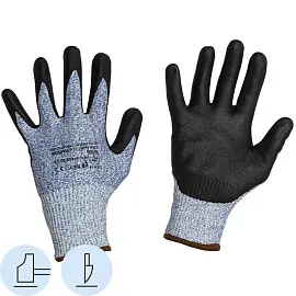 Перчатки Scaffa Рубеж Нит С DY1350FRB-B/BLK для защиты от порезов с нитриловым покрытием (18 петель, 13 класс, размер 10 (XL))