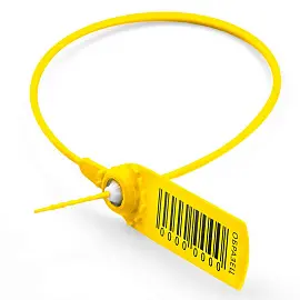 Пломба пластиковая номерная 220 мм желтая (1000 штук в упаковке)