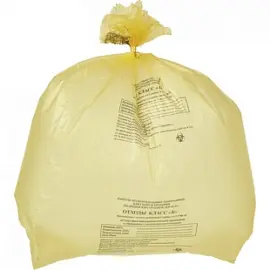 Пакет для мед.отходов кл.Б желтый 700х800х13мкм, 60л, 500 шт/уп, ПТП Киль