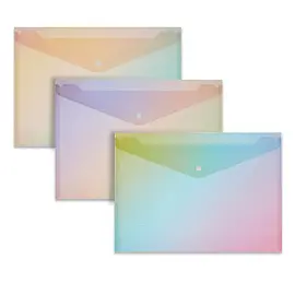 Папка-конверт на кнопке Attache Selection Rainbow А4 180 мкм (3 штуки в упаковке)
