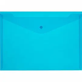 Папка-конверт на кнопке Attache 330x240 мм синяя 150 мкм (10 штук в упаковке)