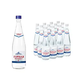 Вода минеральная Горная вершина негазированная 0.5 л (12 штук в упаковке, стеклянная бутылка)