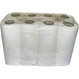 Полотенца бумажные 2-слойные белые 8 рулонов по 12,5 метров
