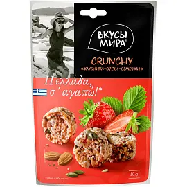 Коктейль Вкусы мира Crunchy Клубника-орехи-семечки 50 г