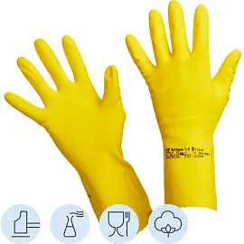 Перчатки латексные Vileda Professional многоцелевые повышенная прочность желтые (размер 9.5-10, XL, 102591)