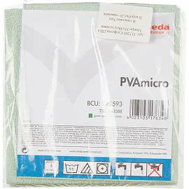 Салфетки хозяйственные Vileda Professional ПВАмикро микроволокно (микрофибра)/ПВА покрытие 38x35 см 250 г/кв.м зеленые 5 штук в упаковке (арт. произво