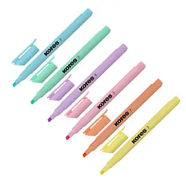 Набор текстовыделителей Kores High Liner Pastel (толщина линии 1-4 мм, 6 цветов)