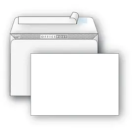 Конверт OfficePost E65 80 г/кв.м белый стрип с внутренней запечаткой (1000 штук в упаковке)