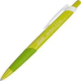 Ручка шариковая автоматическая Attache Sun Flower синяя (зеленый корпус, толщина линии 0.5 мм)