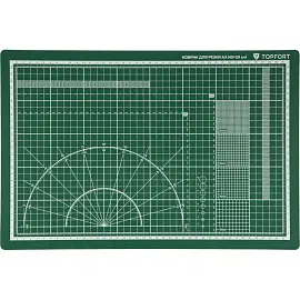 Коврик для резки TOPFORT 3х-слойный А3 (45х30см),2х-сторонний,зеленый