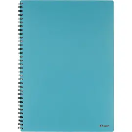 Бизнес-тетрадь Комус Classic А5 100 листов голубая в клетку на спирали (210х150 мм)