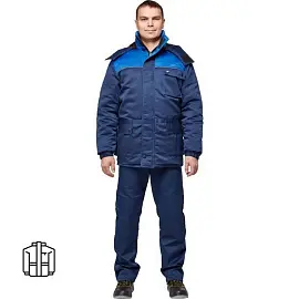 Куртка рабочая зимняя мужская з08-КУ синяя/васильковая (размер 52-54, рост 182-188)