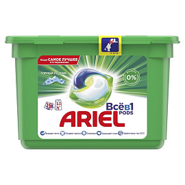 Капсулы для стирки Ariel 3 в 1 для белого белья 432 г (15 капсул в упаковке)