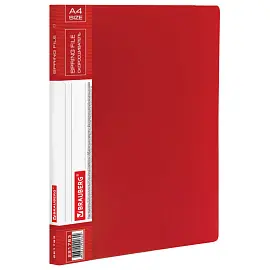 Папка с металлическим скоросшивателем и внутренним карманом BRAUBERG "Contract", красная, до 100 л., 0,7 мм, бизнес-класс, 221783