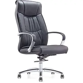 Кресло для руководителя Easy Chair 534 TL черное (натуральная кожа с компаньоном, металл)