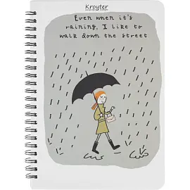 Тетрадь общая Kroyter Season А5 100 листов в клетку на спирали (обложка с рисунком)