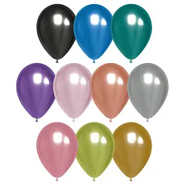 Воздушные шары, 50шт., М12/30см, MESHU, хром, ассорти