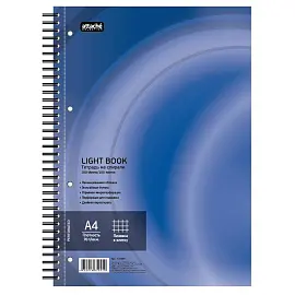 Бизнес-тетрадь Attache Selection LightBook А4 100 листов синяя в клетку на спирали (218х297 мм)