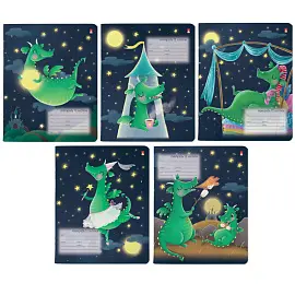 Тетрадь школьная Альт А5 Волшебные драконы 12 листов в линейку (10 штук в упаковке, обложка в ассортименте)