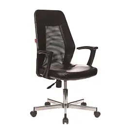 Кресло офисное Easy Chair 225 черное (искусственная кожа/сетка, металл)