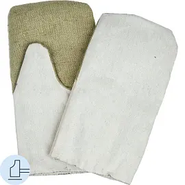 Рукавицы хб с наладонником брезентовым серые (плотность 210 г/кв.м и 400 г/кв.м, 50 пар в упаковке)