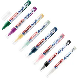 Набор акриловых маркеров Edding Start Mini 8 цветов (толщина линии 1-2 и 2-3 мм) + набор открыток
