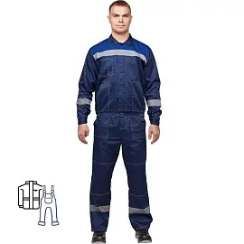 Костюм рабочий летний мужской Арсенал л20-КПК синий/васильковый с СОП (размер 60-62, рост 182-188)