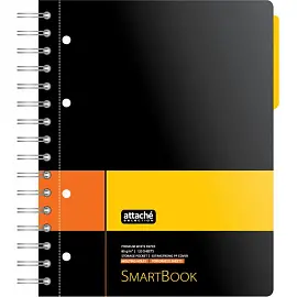 Бизнес-тетрадь Attache Selection Smartbook А5 120 листов желтая/оранжевая в клетку на спирали (181х212 мм)